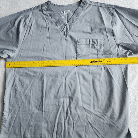 Wonderwink Wonder Work Scrub Top Womens Large Medical Shirt V Neck Cotton Poly - Picture 10 of 14